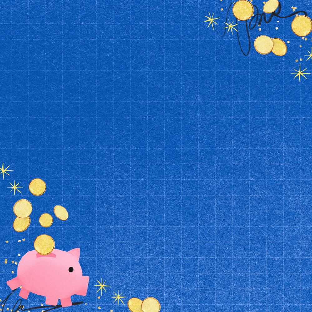 Finance border, editable piggy bank savings collage design