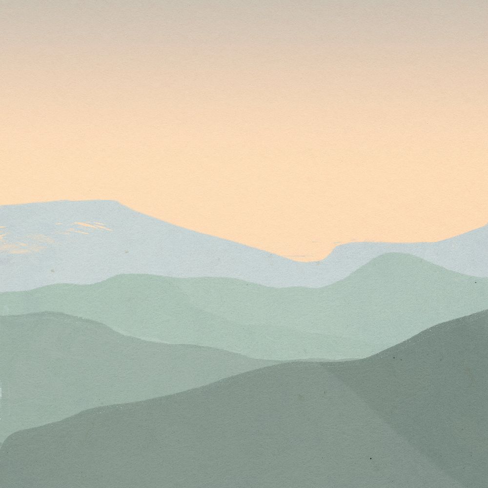 Mountain sunset view background, aesthetic nature illustration, editable design