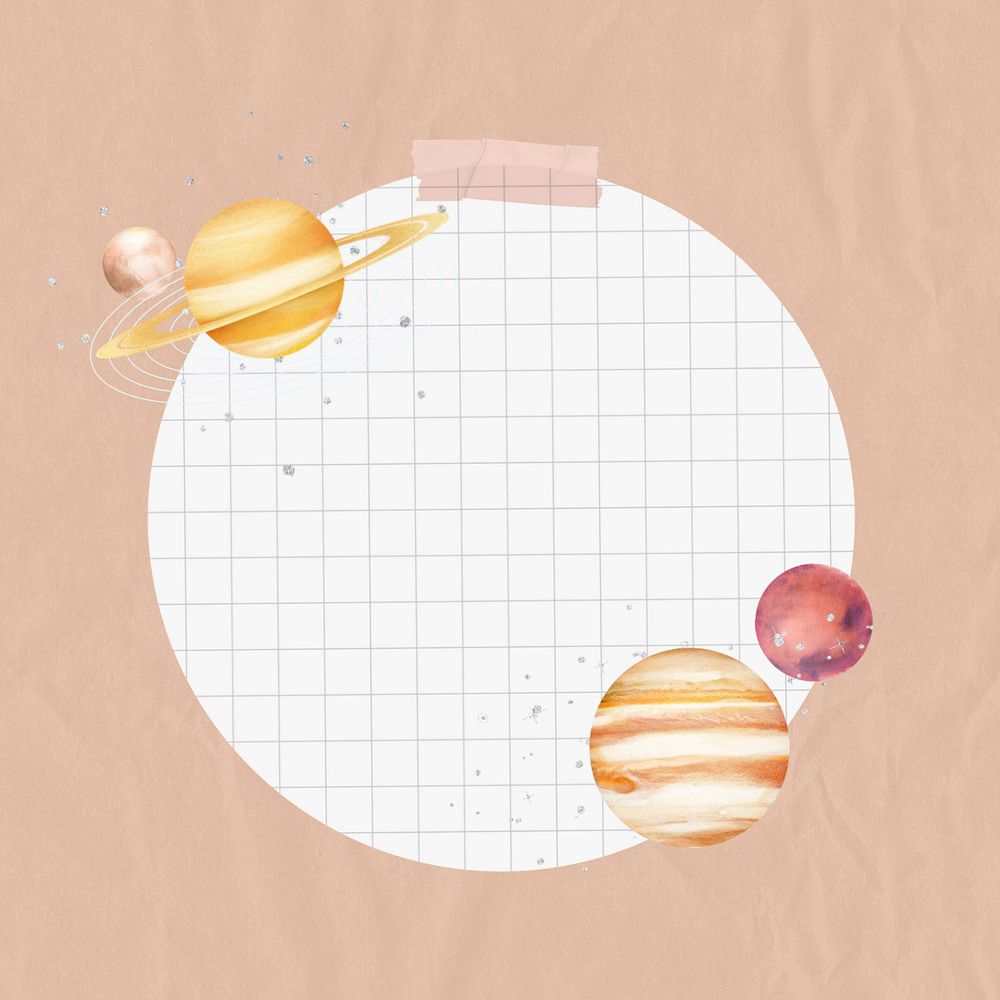 Galaxy planets grid note, editable collage design