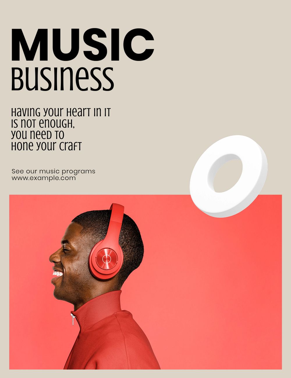 Music business school flyer template, editable colorful design