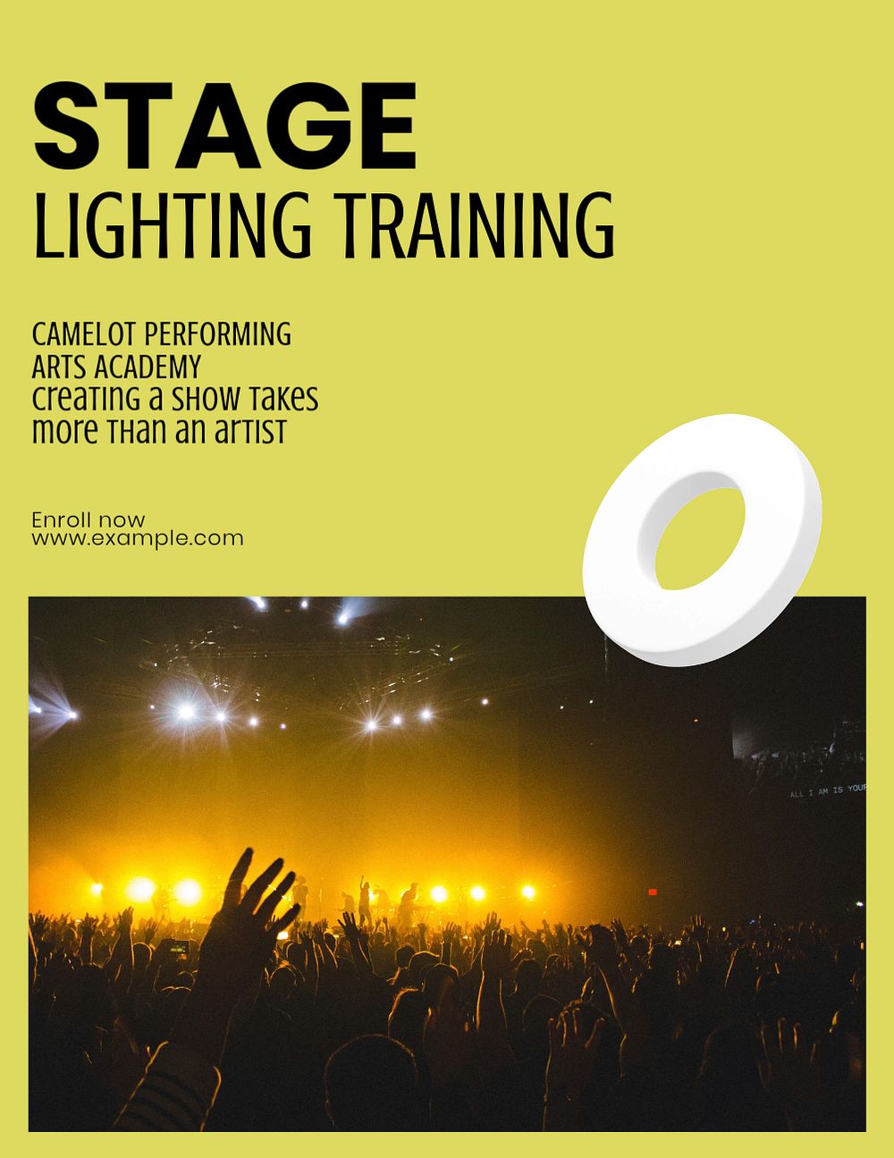 Stage lightning training flyer template, editable colorful design