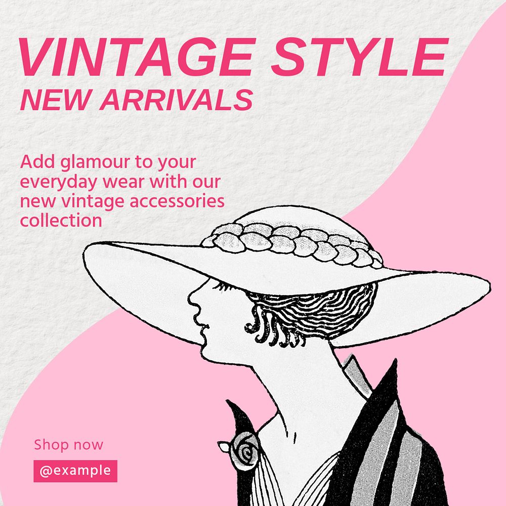 Vintage collection Instagram post template, editable social media design