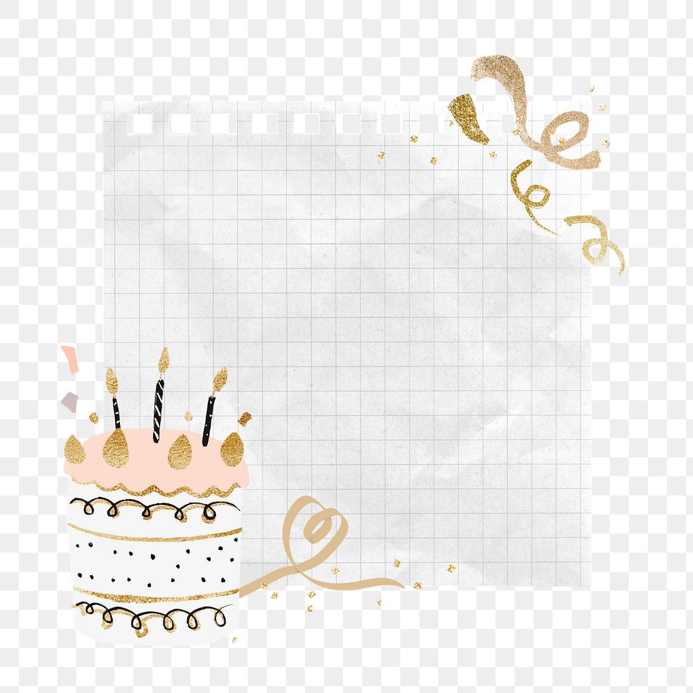 Birthday grid notepaper element, editable celebration collage design