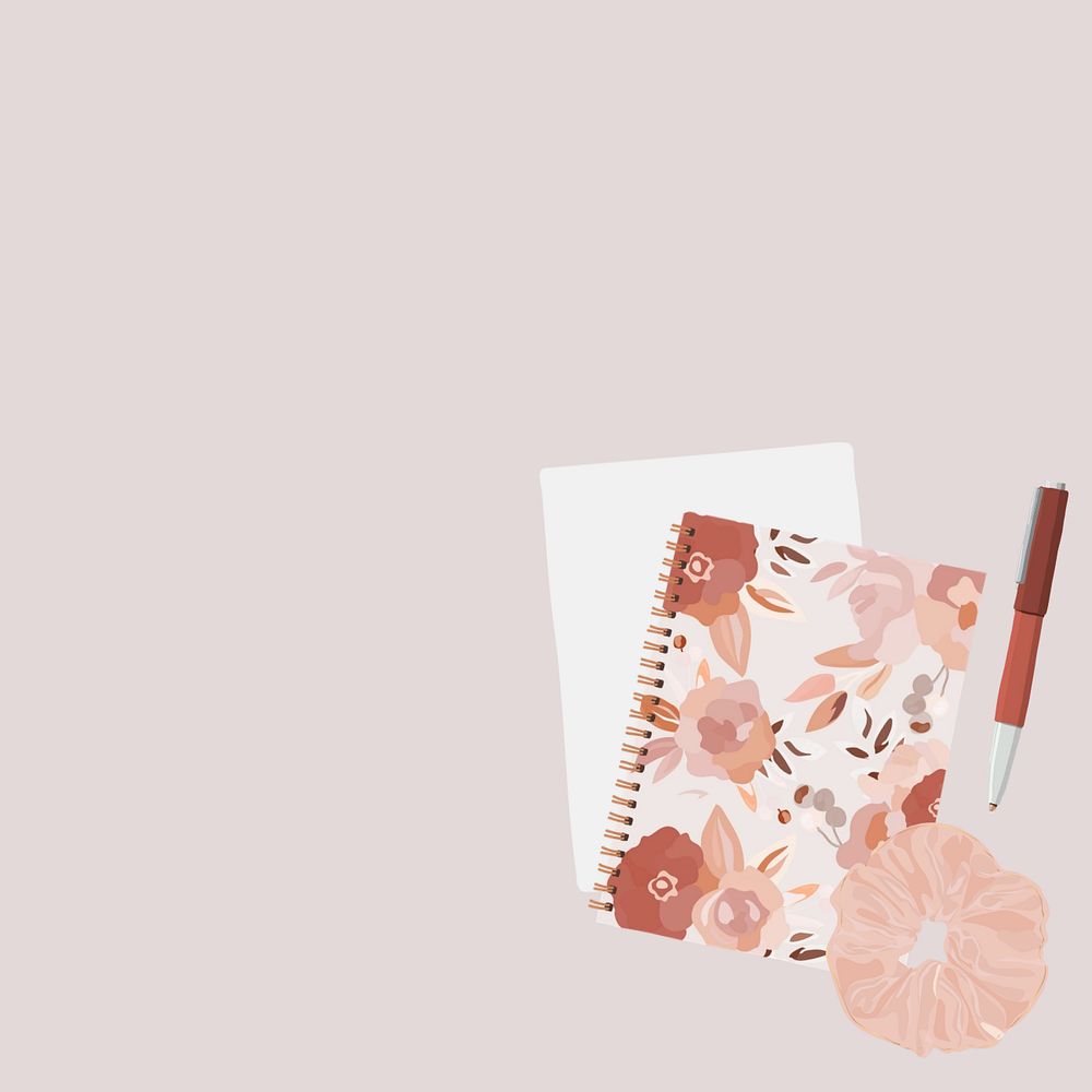 Feminine stationery, pastel background, editable aesthetic illustration