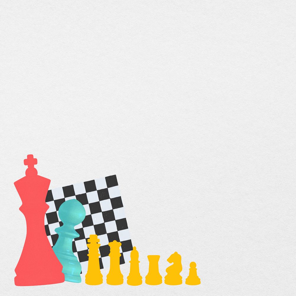 Business strategy border, editable chess board collage design