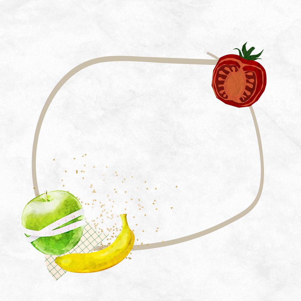 Healthy fruits frame, editable design