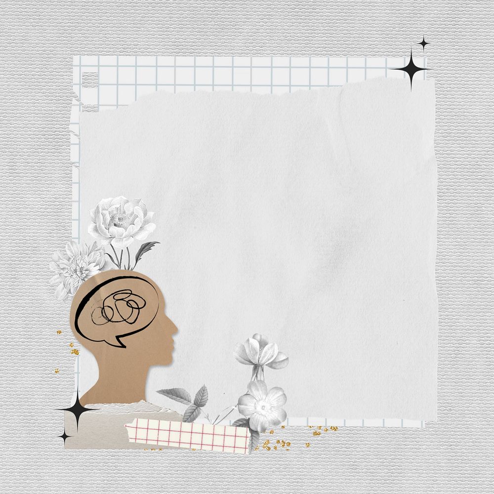 Mental health paper note background, editable design