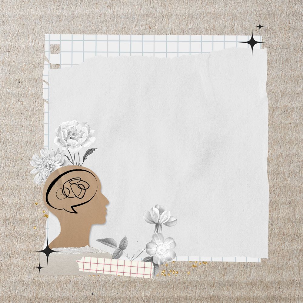 Mental health paper note background, editable design