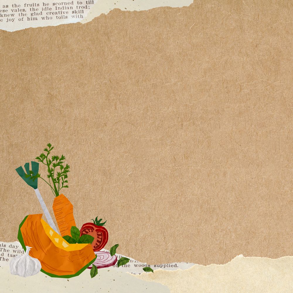 Healthy vegetables border, editable food background collage design