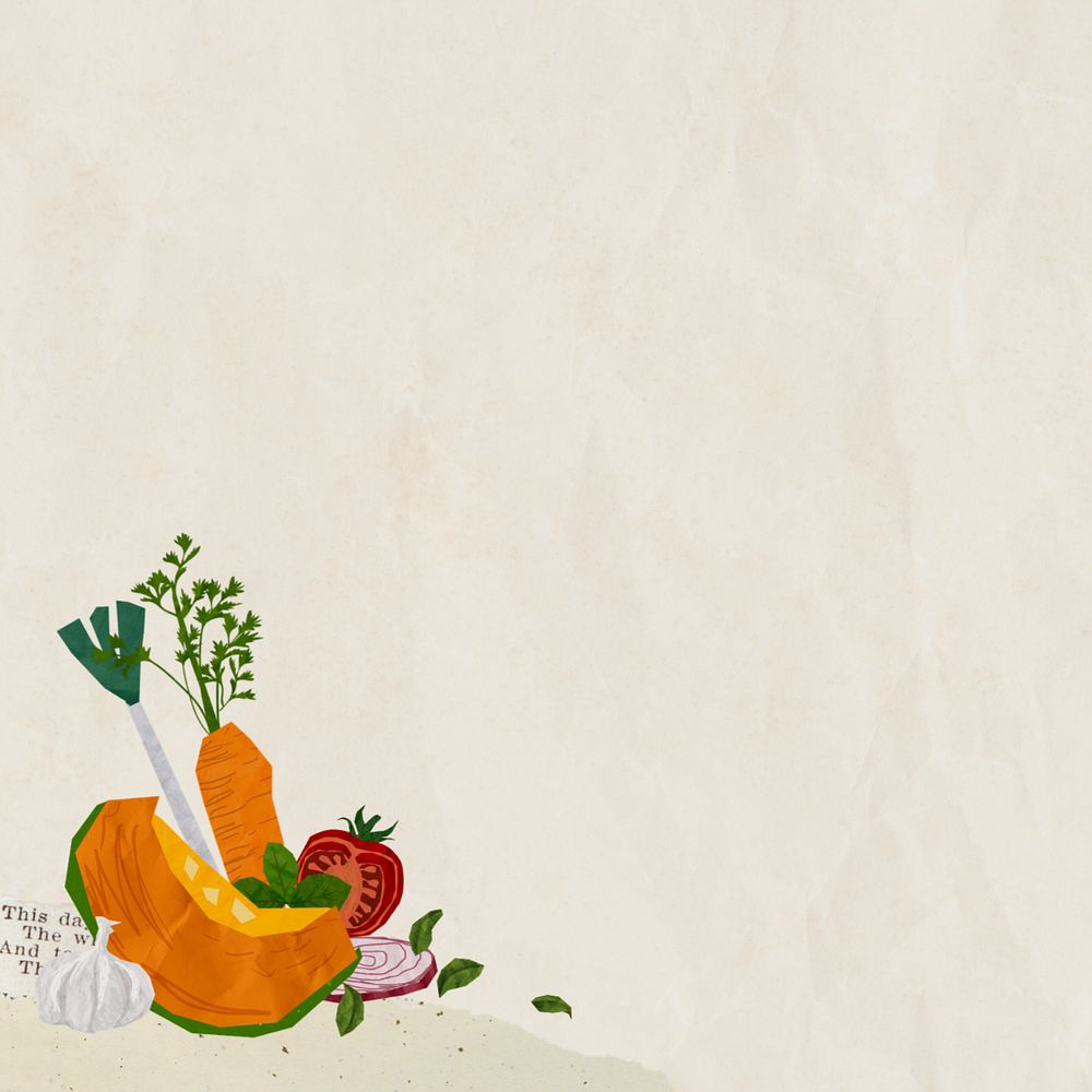 Healthy vegetables border, editable food background collage design