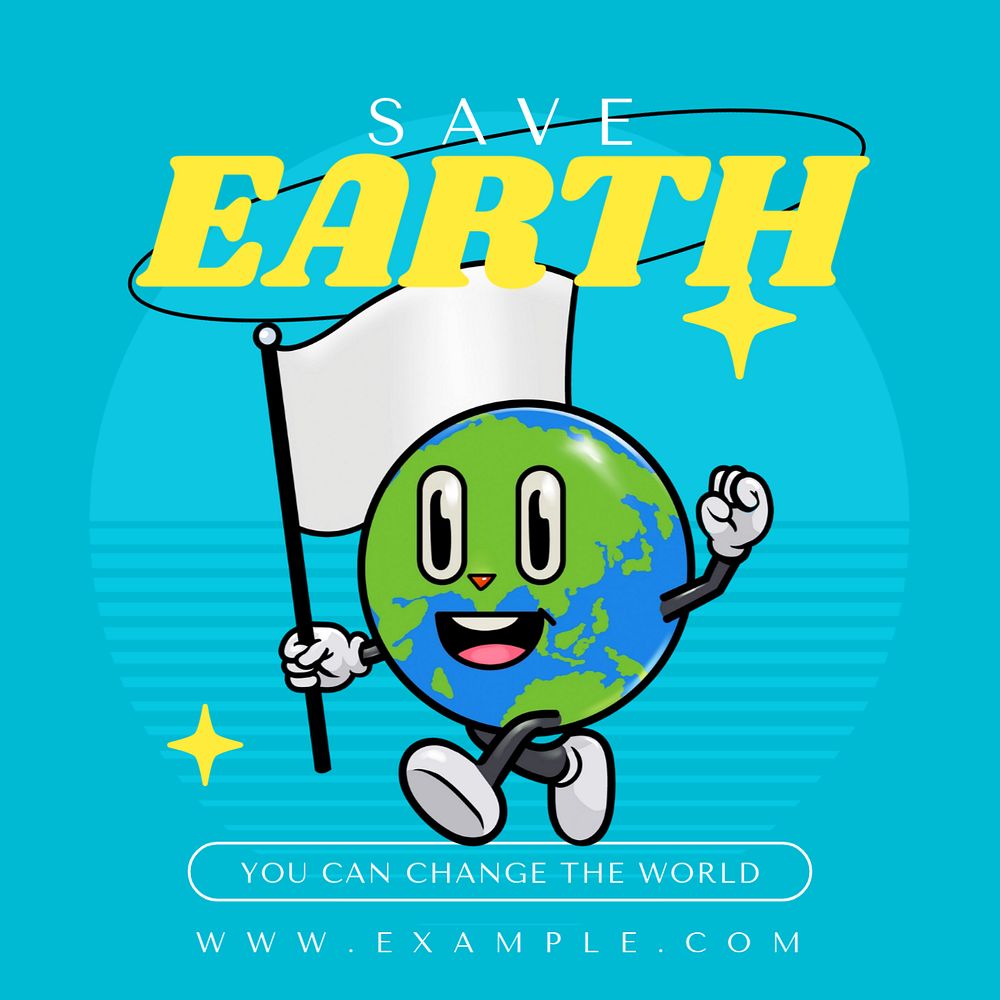 Save Earth  Instagram post template, editable design