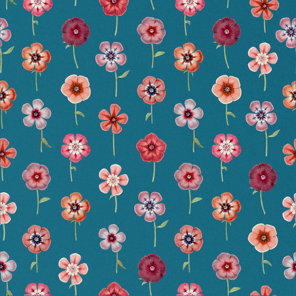 Vintage colorful flower pattern, editable aesthetic botanical illustration by Pierre Joseph Redouté. Remixed by rawpixel.