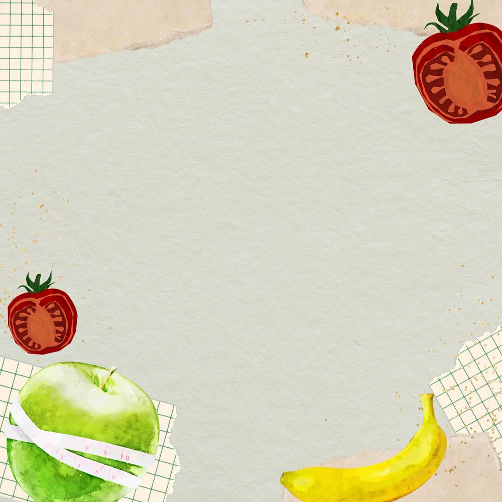 Editable fruits border, food background design