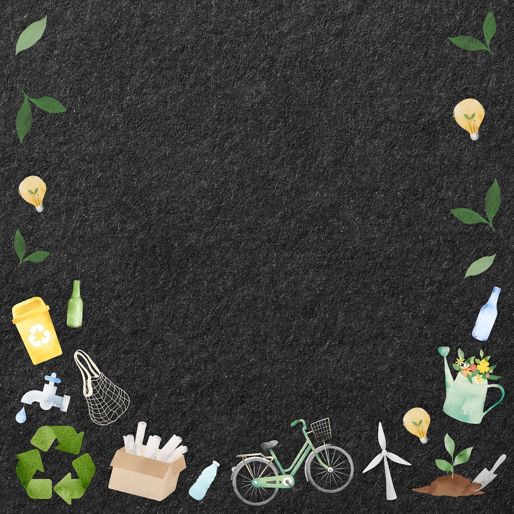 Eco-friendly lifestyle frame, environment background, customizable design