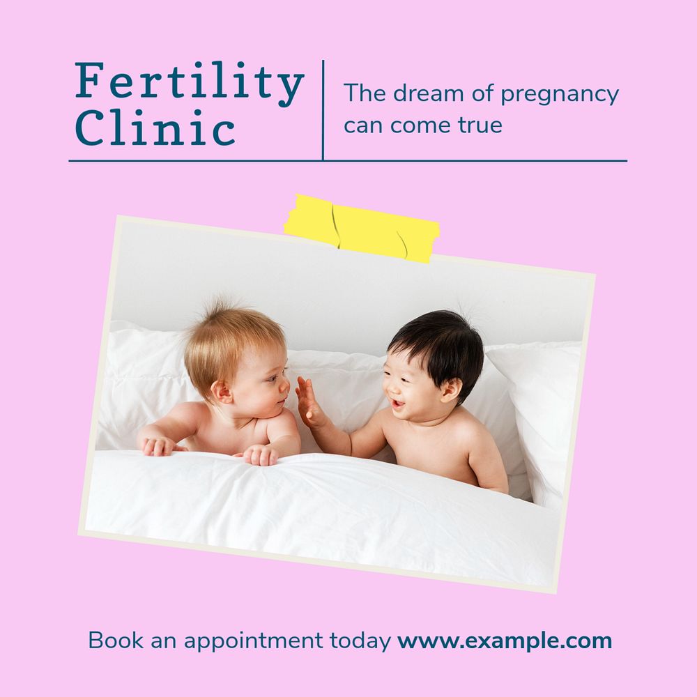 Fertility clinic Instagram post template, editable social media ad