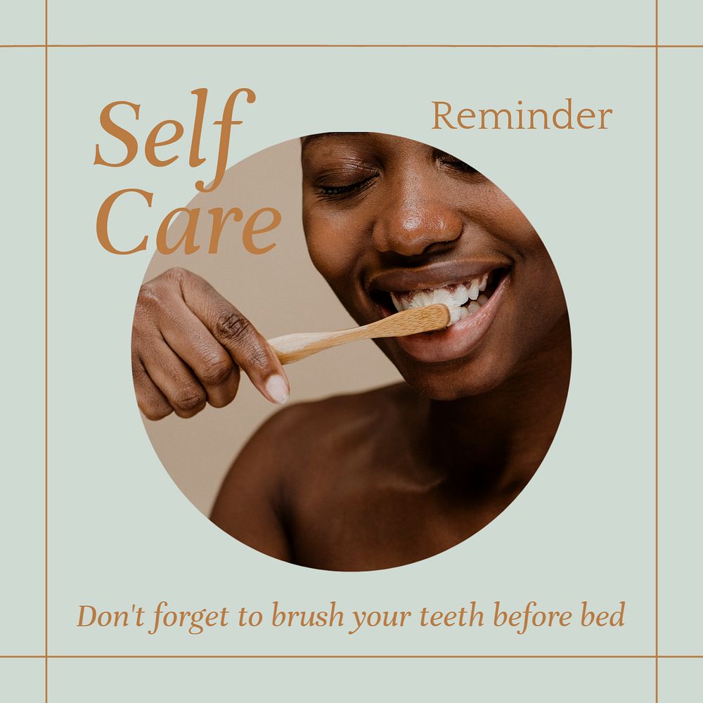 Self care reminder Instagram post template, editable social media ad