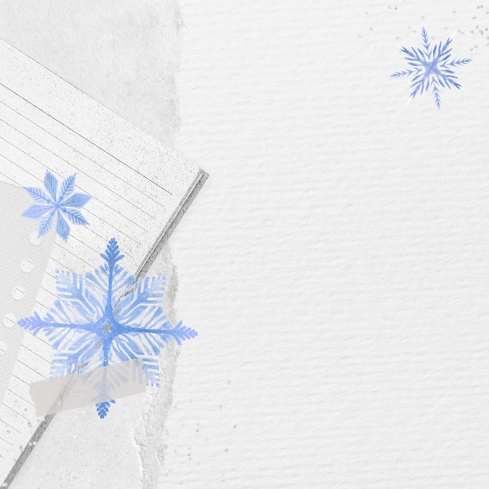 Blue winter snowflakes border, editable seasonal design