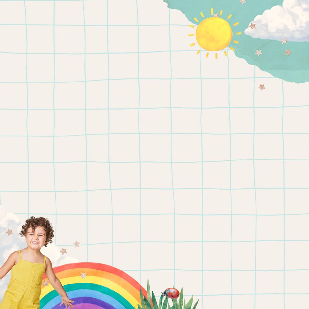 Happy kid border, editable grid background design