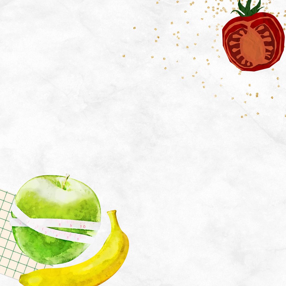 Editable fruits border, food background design