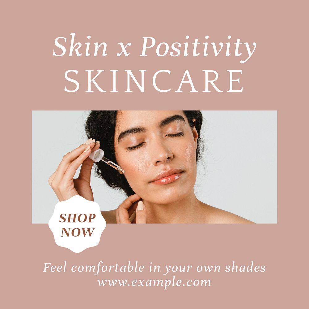 Skincare Instagram post template, editable social media ad