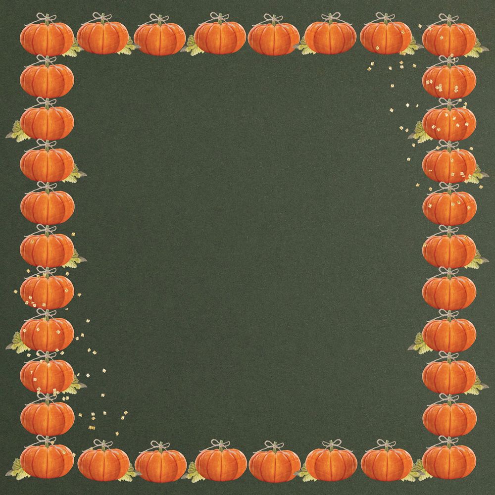 Editable Halloween pumpkin frame, Autumn design