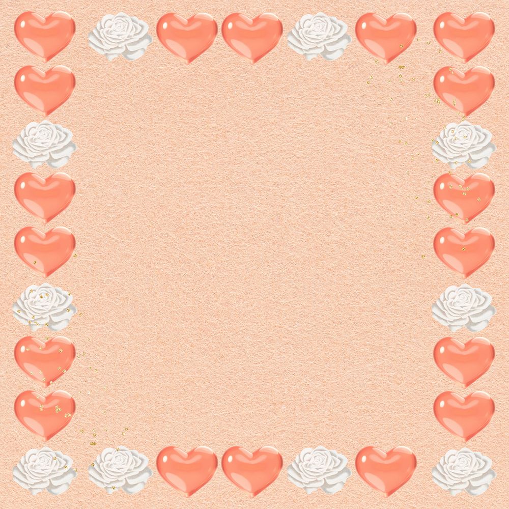 Cute heart frame, editable Valentine's Day collage design