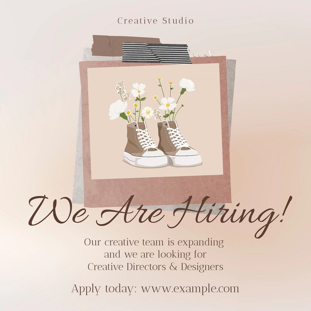 We are hiring Instagram post template, editable social media ad