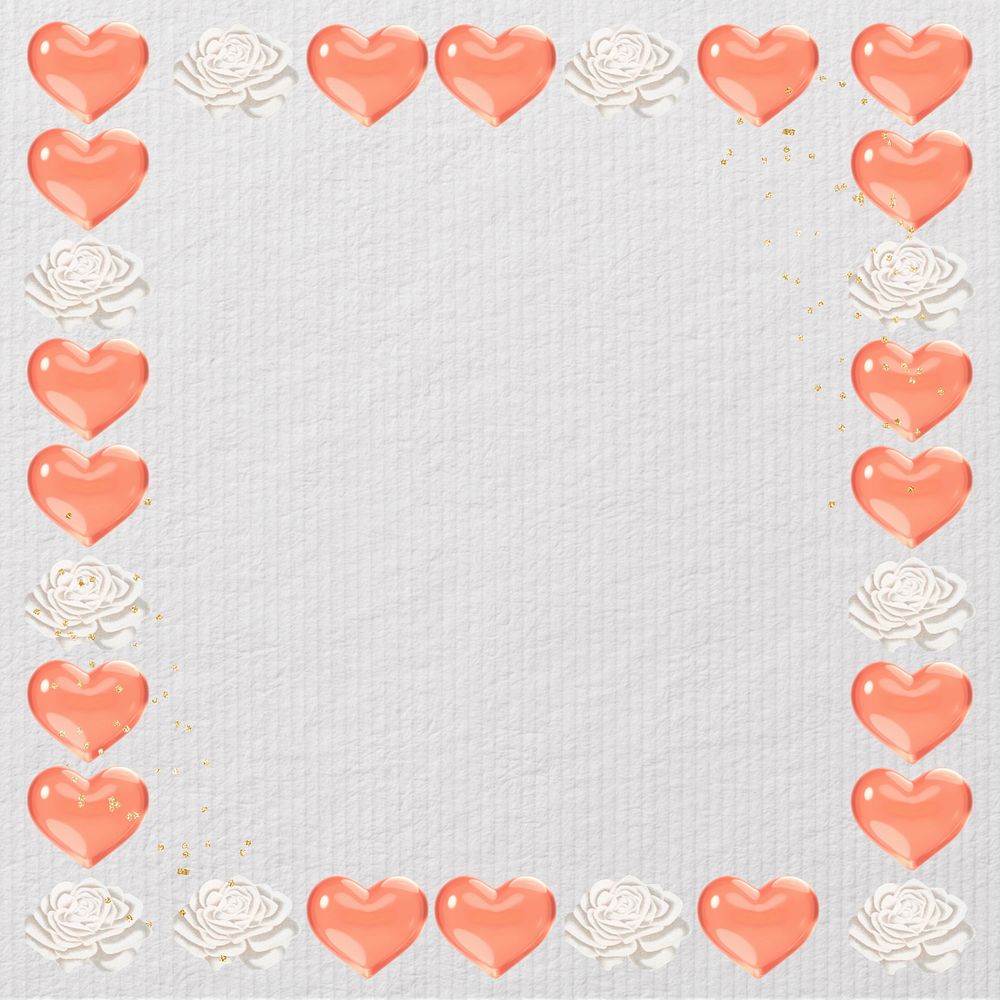 Valentine's Day frame, editable heart collage design