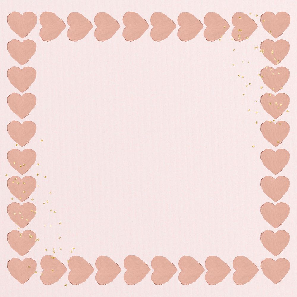 Valentine's Day frame, editable heart collage design