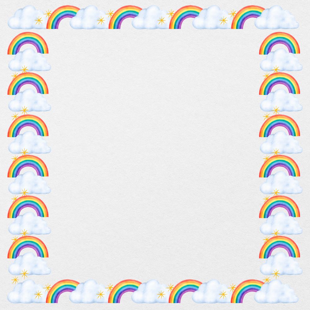 Editable rainbow frame, weather background collage design