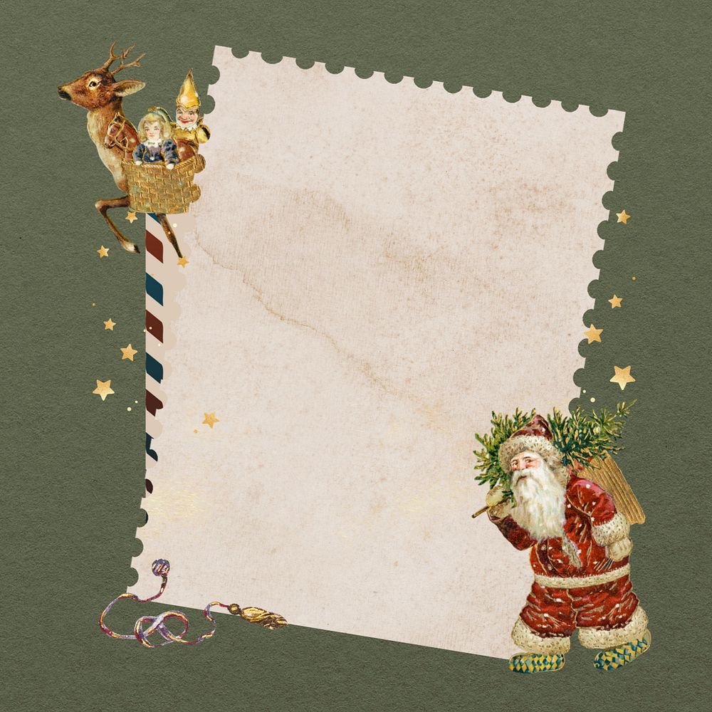 Festive Santa Claus, aesthetic note paper editable design