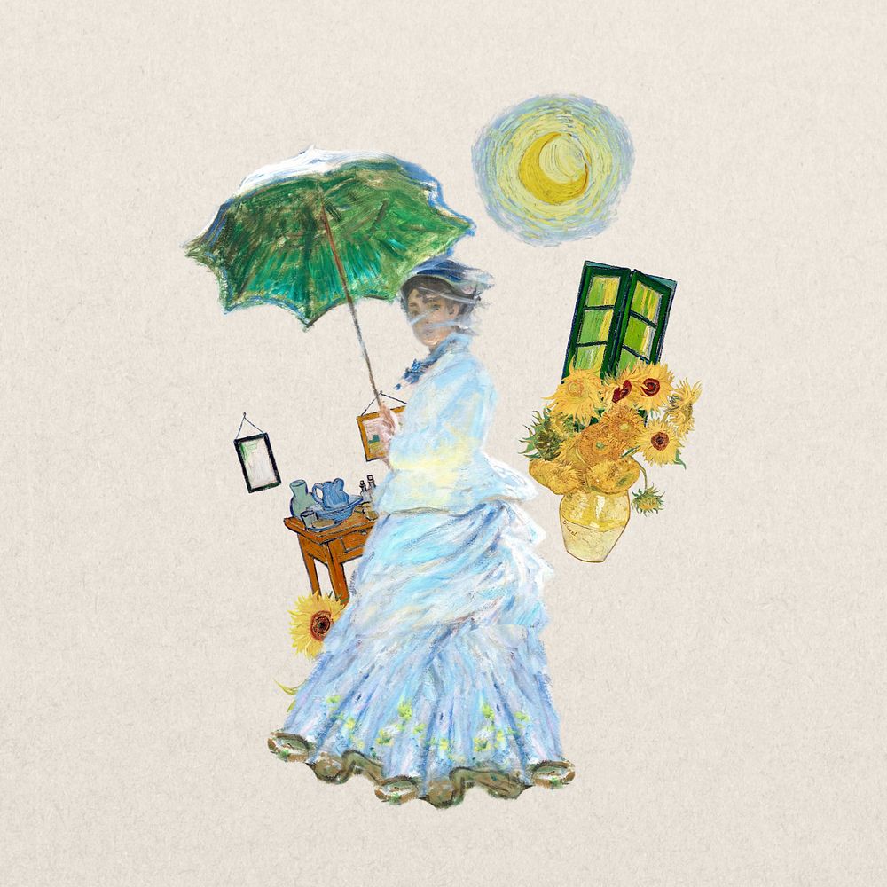 Madame Monet collage element, customizable design. Famous artwork remixed by rawpixel.