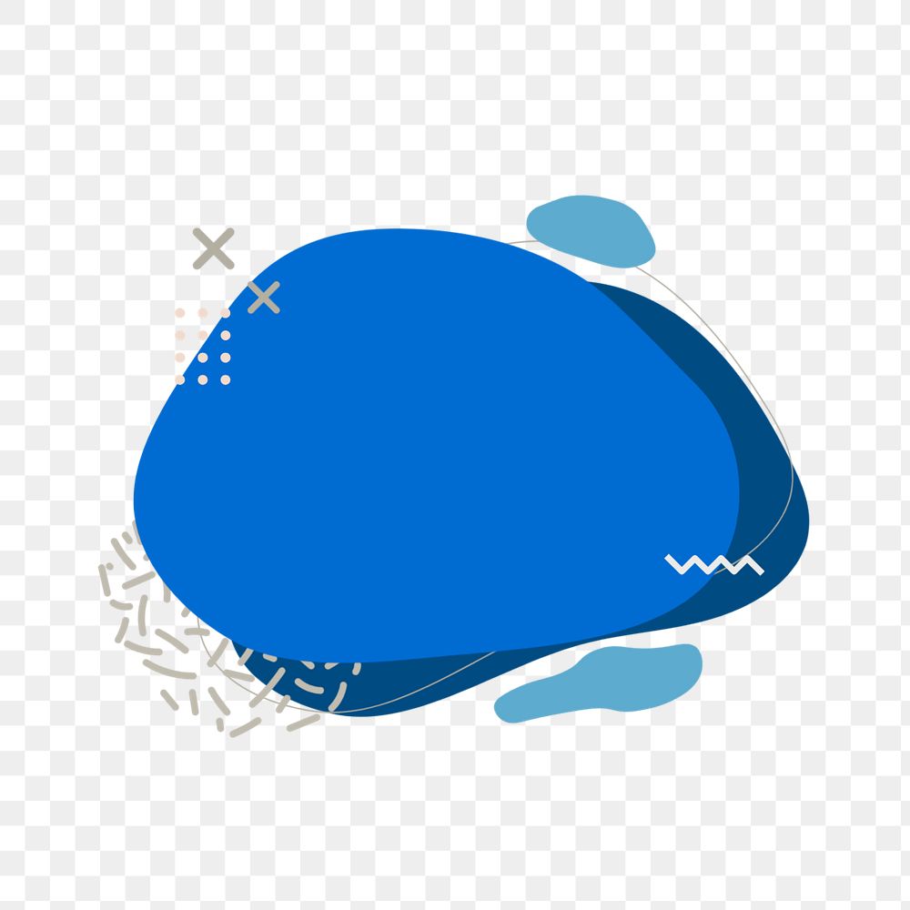 Blue bubble organic shape sticker, editable design