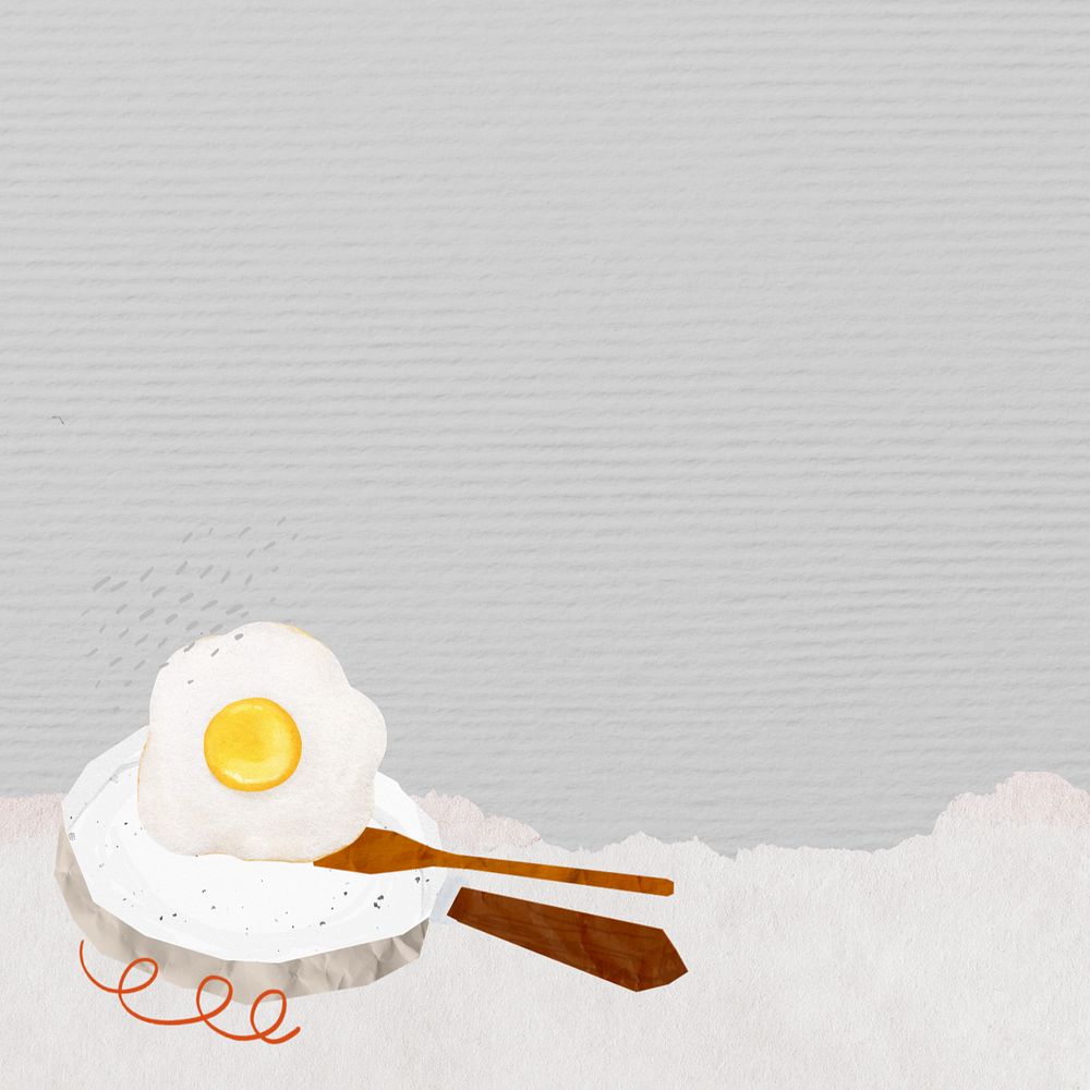 Cute sunny-side up border, editable breakfast food design