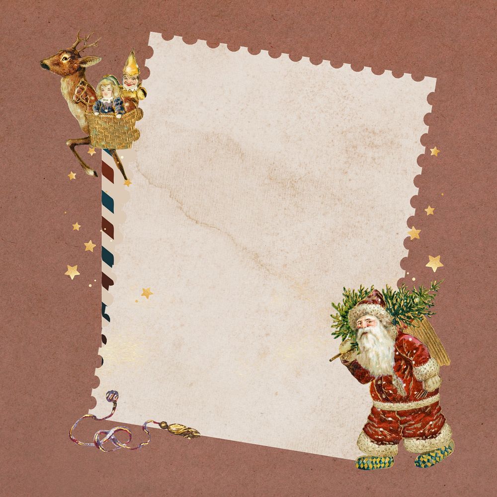 Festive Santa Claus, aesthetic note paper editable design