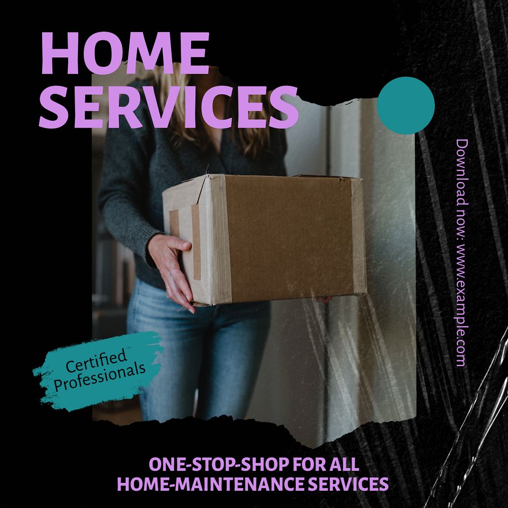 Home services Instagram post template, editable social media ad