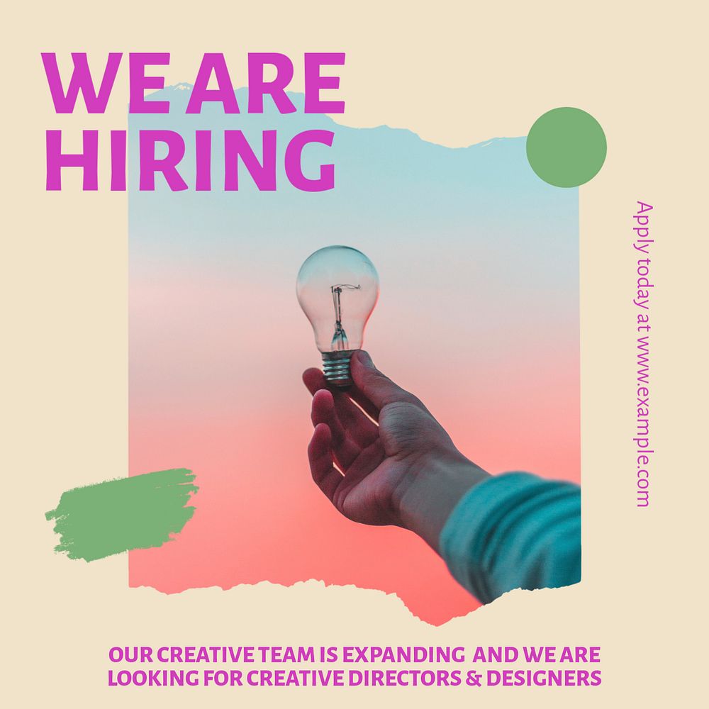 We are hiring Instagram post template, editable social media ad