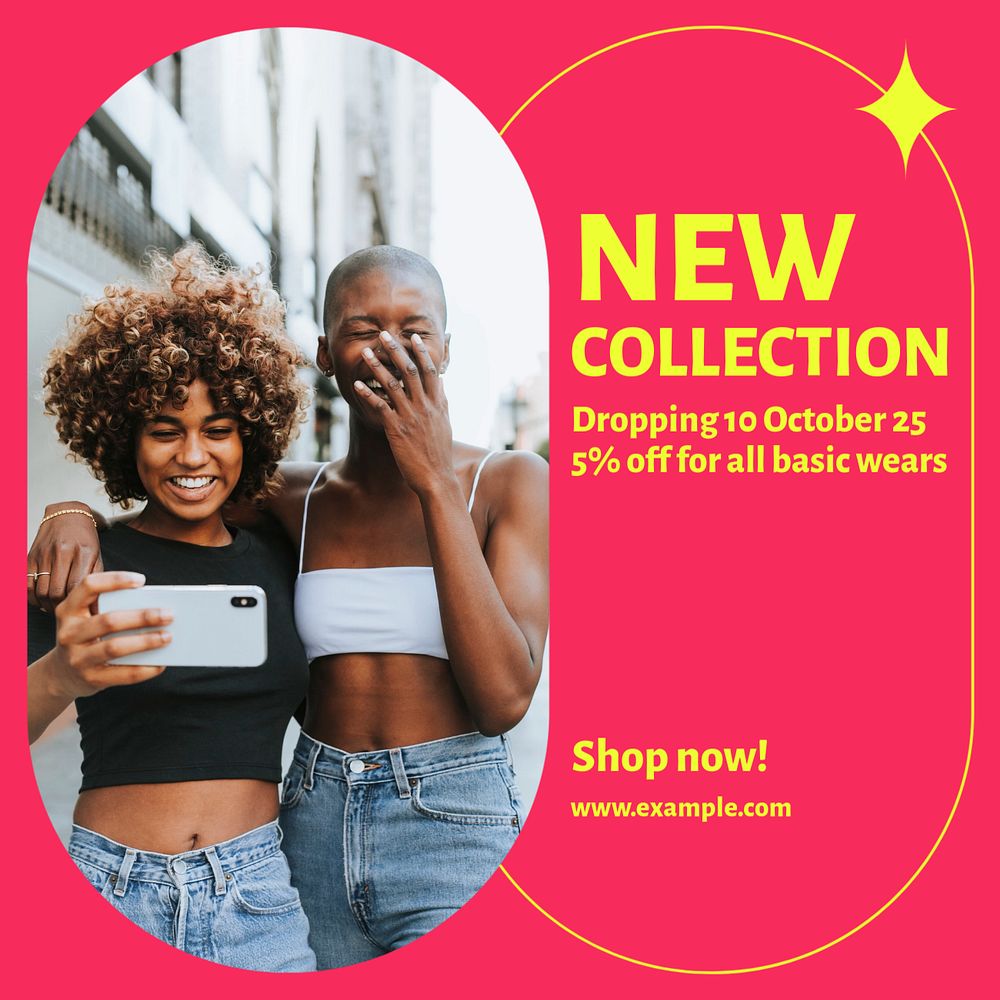 New collection Instagram post template, editable social media ad