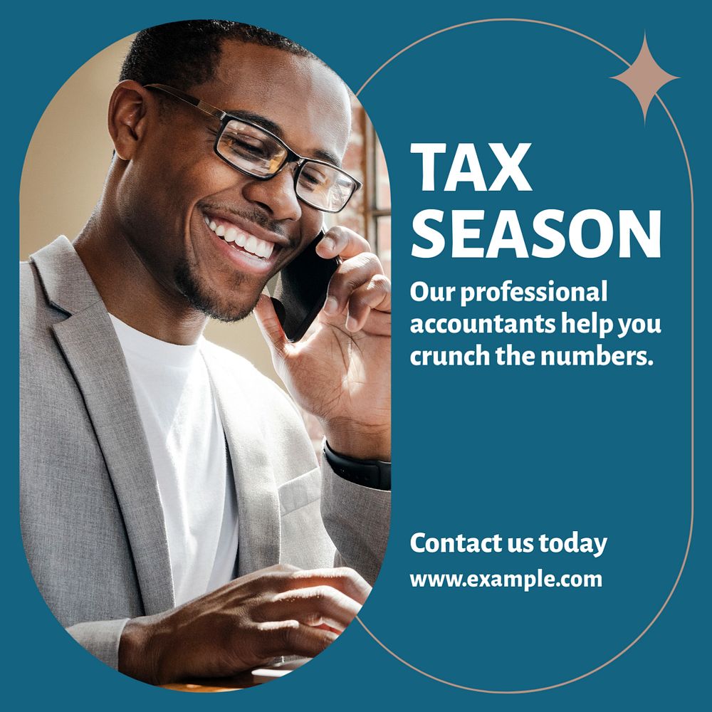 Tax season Instagram post template, editable social media ad