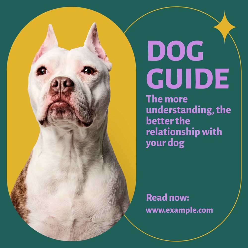 Dog guide Instagram post template, editable social media ad