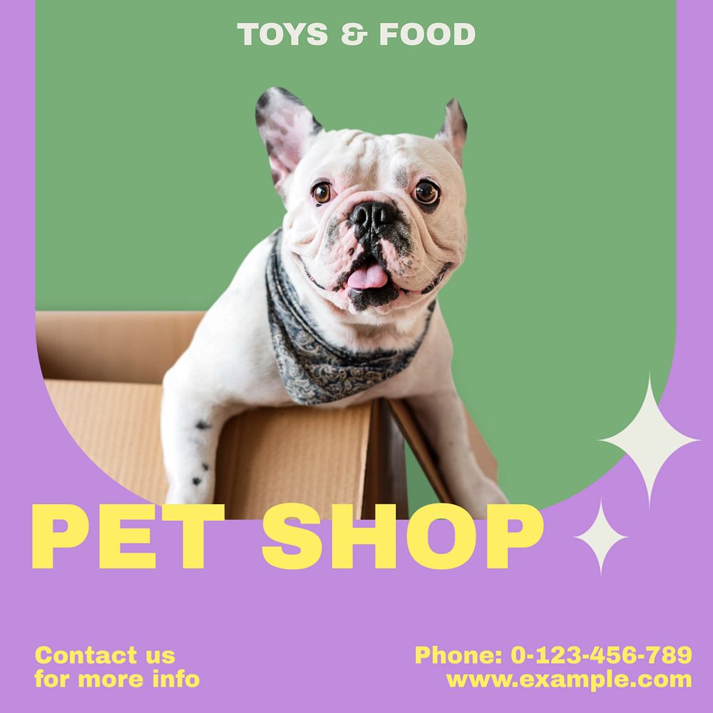 Pet shop Instagram post template, editable social media ad