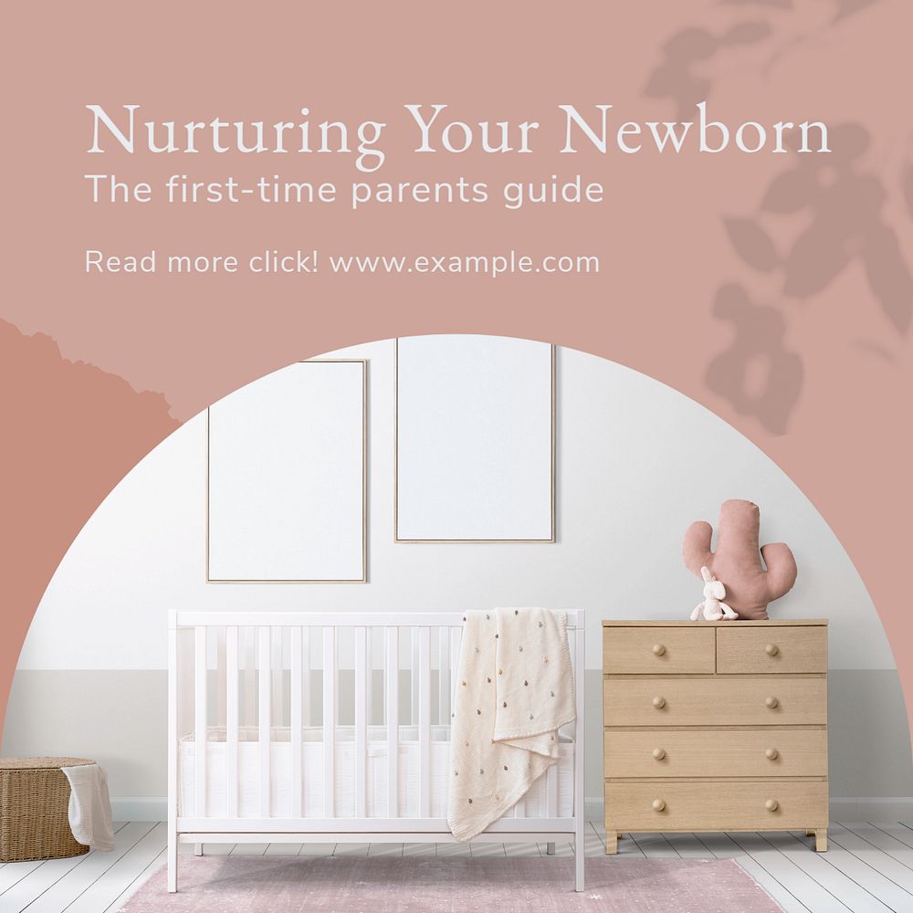 Newborn nurturing Instagram post template, editable social media ad