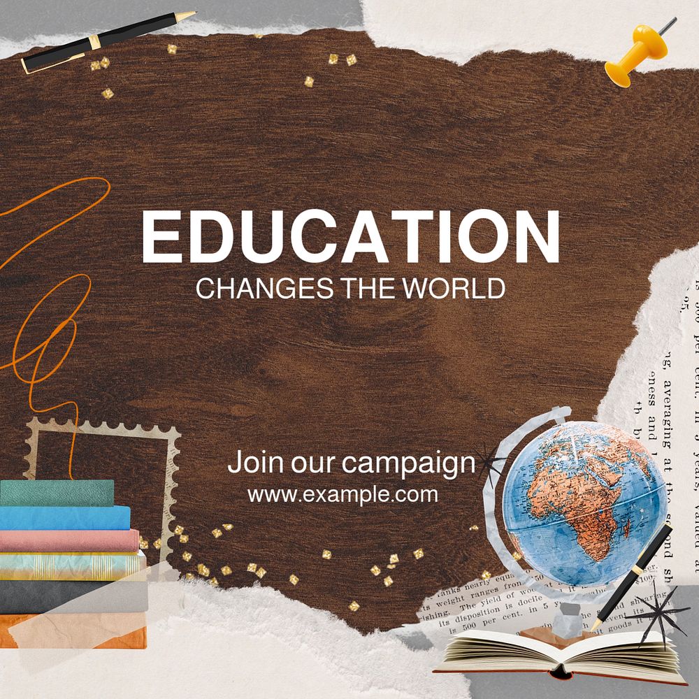 Education collage Instagram post template, editable design