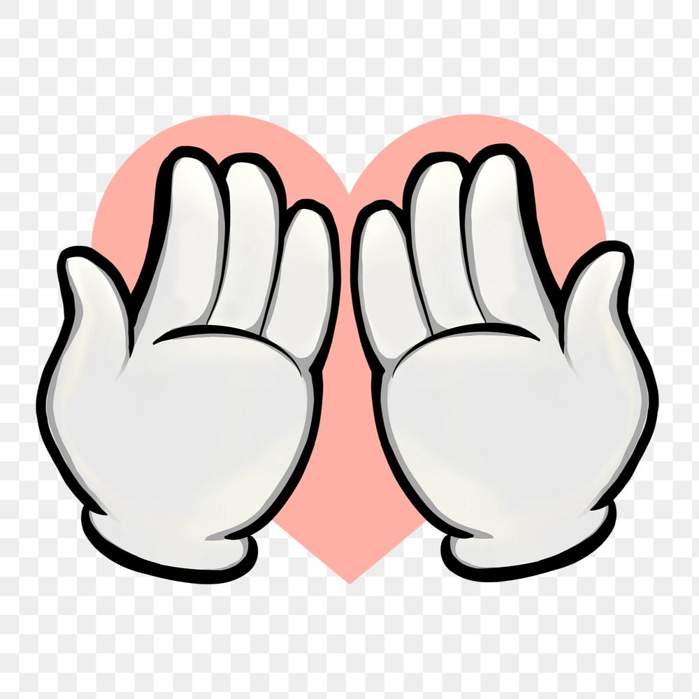 Funky cupping hands gesture element, editable giving love design