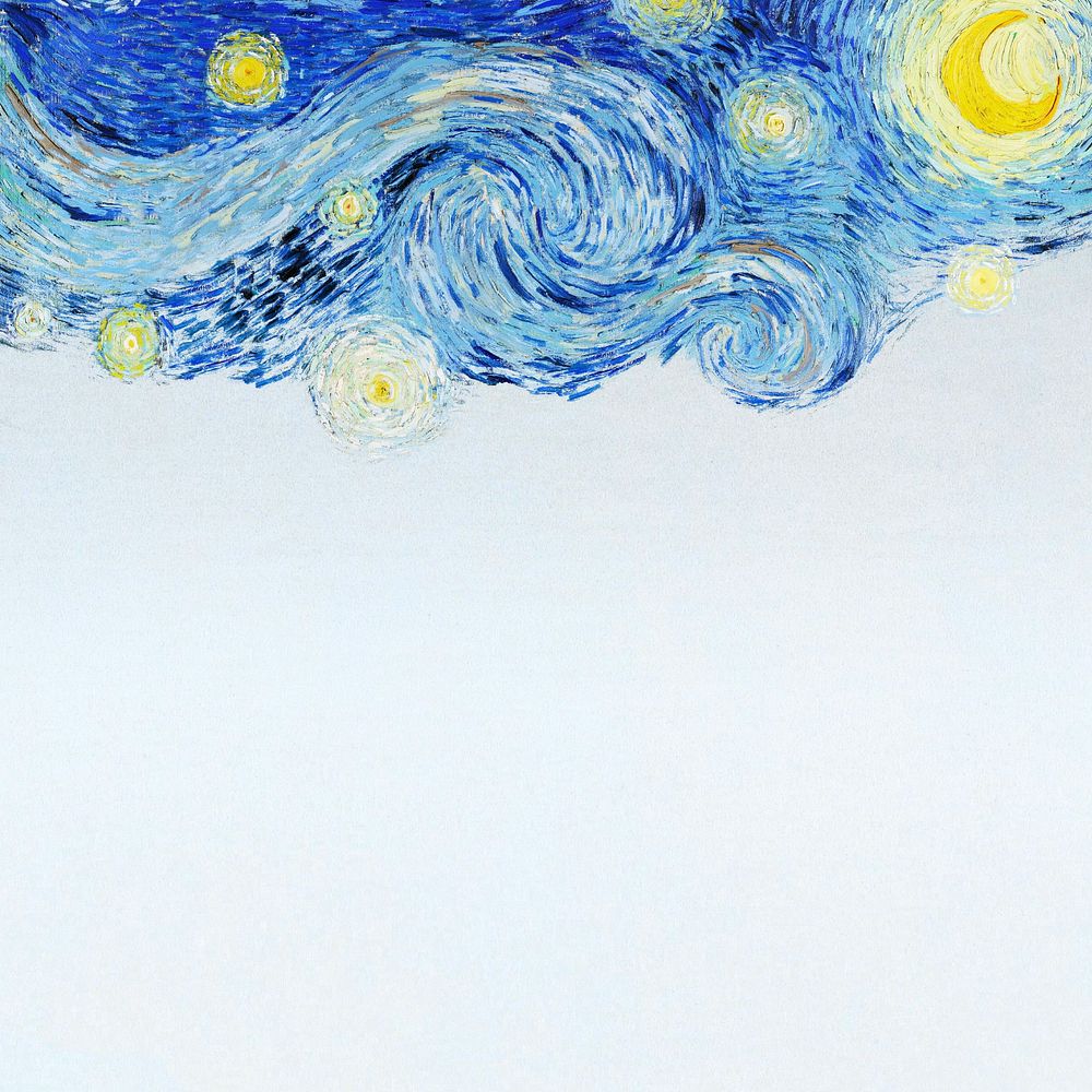 Starry Night blue border background, Van Gogh's vintage illustration, remixed by rawpixel