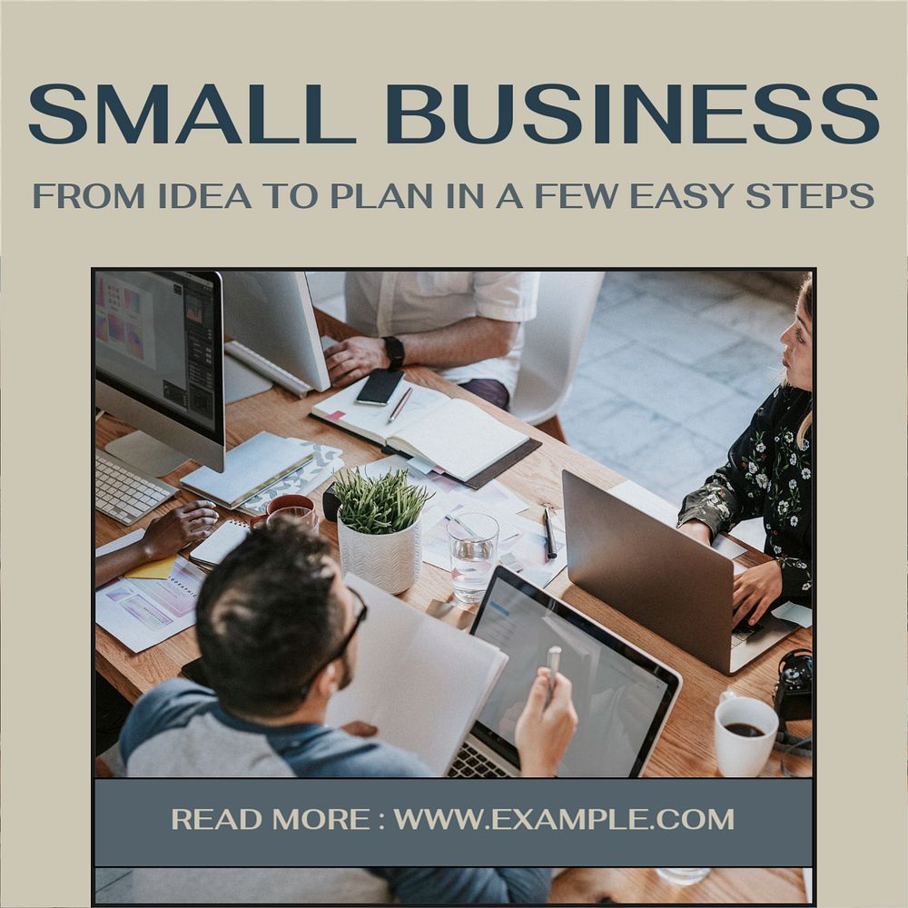 Small business Instagram post template, editable social media ad