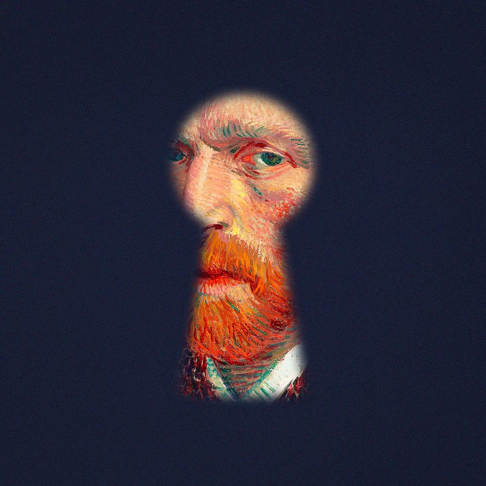 Van Gogh keyhole art remix. Remixed by rawpixel.