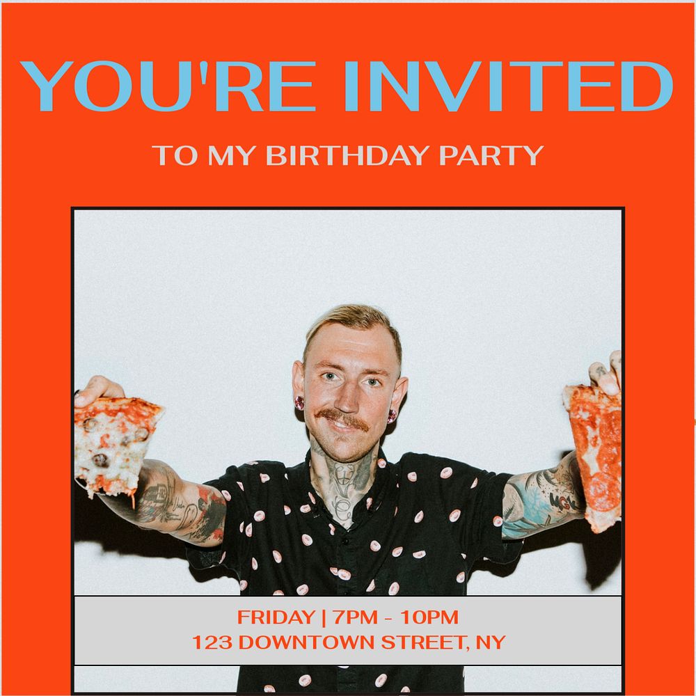 Birthday party Instagram post template, editable social media ad