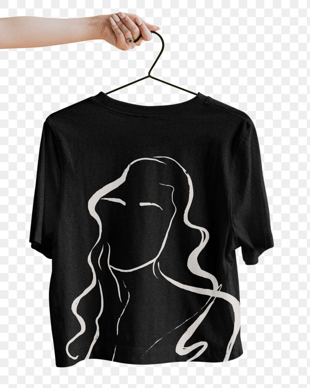 T-shirt editable mockup on hanger, fashion design