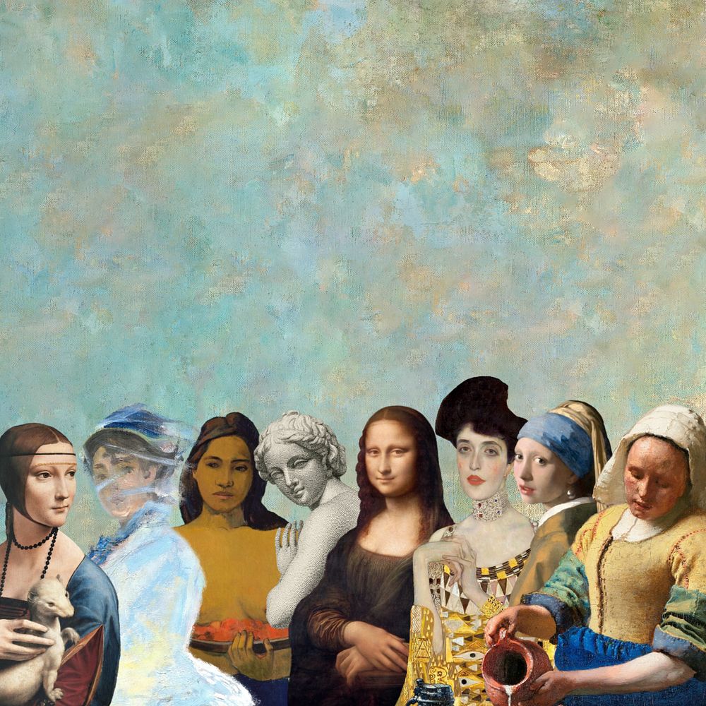 Madame Monet & famous women background, remixed by rawpixel